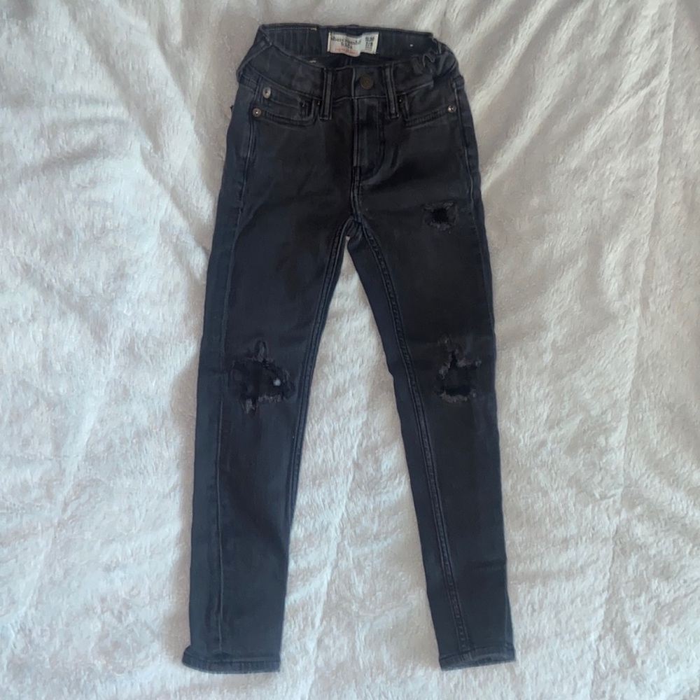 Abercrombie kids black super skinny jeans size 7/8